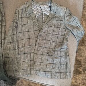 Gray Checkered Boys Suit